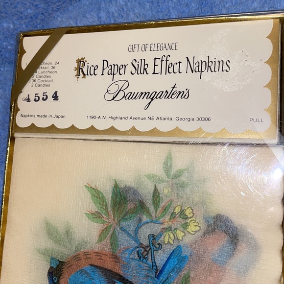 Vintage 1970’s Baumgarten’s Rice Paper Silk Cocktail Napkins. Qty. (36). - Picture 4 of 5